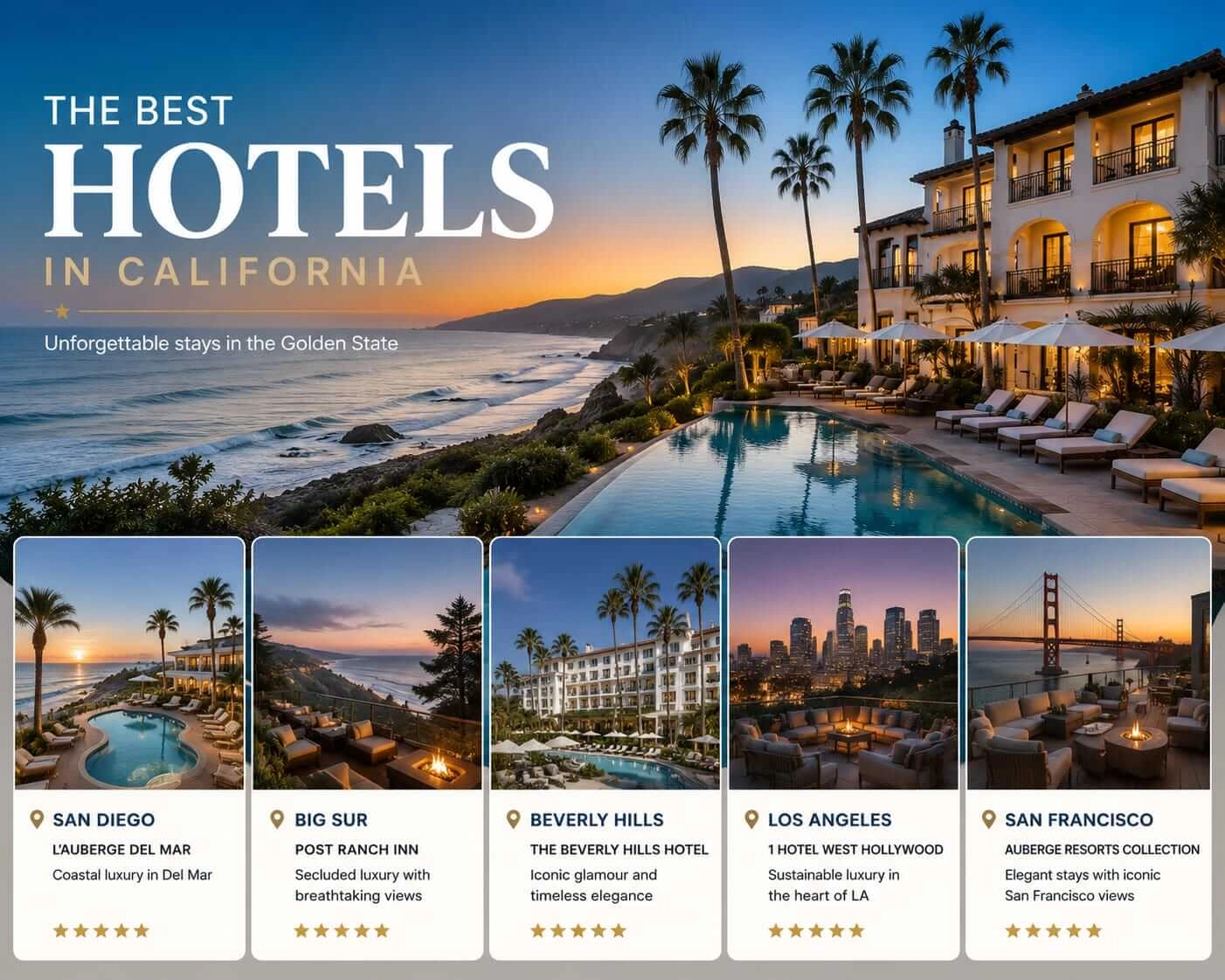 Best Hotels in California: Luxury Resorts,  Coastal Retreats and Beverly Hills Icons Ranked